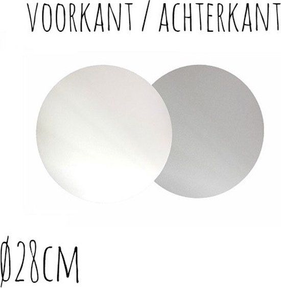 BrandNewCake Taartonderlegger Wit / Zilver - Ronde Ø 28cm - 100 Stuks