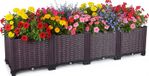 Plantenbak verhoogd voor buiten - Ovaal plantenbak - 156 x 39 x 34,5 cm - Open bodem - Kunststof - Blanc