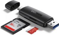 Ugreen - SD/micro SD-kaartlezeradapter - USB-A/USB-C - Zwart - CM304