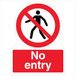 V Safety No Entry - Gevormd bord 150 x 200 mm - Zelfklevend vinyl, aluminium effect veiligheidsbord