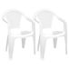 Gerimport Chaise de jardin Vlieland - Blanc - Plastique - 2 Pièces