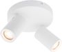 LEDVION - LED Plafondspot - Wit 2-lichts - Dimbaar - 3W - 2700K - GU10