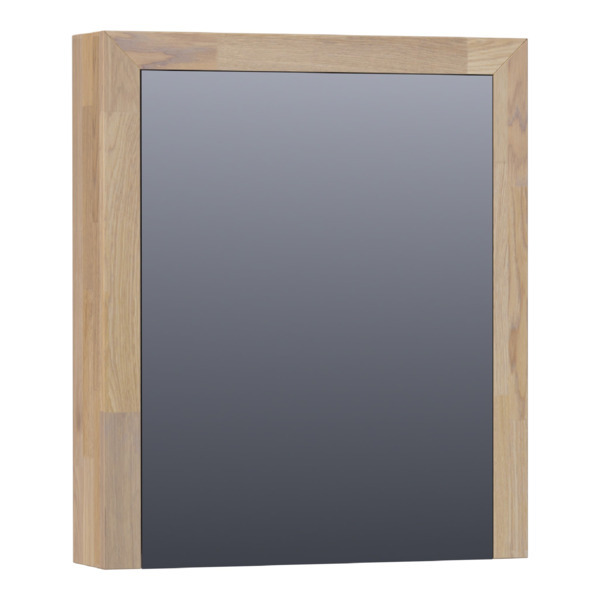Saniclass Natural Wood spiegelkast 60x70x15cm Rechthoek 1 draaideur grey oak eikenhout 70451L