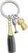 METALMORPHOSE - Sleutelhanger met champagnefles met bedels en champagnesluiting - origineel cadeau voor dames en heren, Meerkleurig, Eén maat