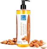 Zoete amandelolie, koudgeperst, puur en authentiek, preventie van zwangerschapsstriae, hydraterende droge huid, natuurlijke make-up verwijderaar, 200 ml Praktische doseerpomp