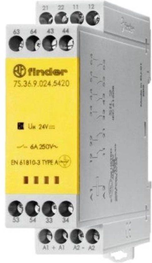 Finder 7S.36.9.024.5420 Relais Schakelstroom (max.): 6 A 2x NC, 4x NO 1 stuk(s)