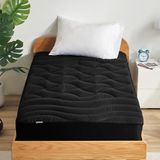 SLEEP ZONE Cooling Twin matrastopper voor eenpersoonsbed, premium gezoneerd koele matrashoes, dikke gewatteerde matrasbeschermer, ademend en wasbaar, diepe zak 8-21 inch (zwart, twin)