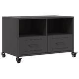 Meuble TV 68x39x43,5 cm acier noir