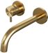 Brauer Gold Edition Inbouw Wastafelmengkraan met Gebogen Uitloop en Rozetten Model B2 Goud Geborsteld PVD