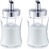 Zeller Present Handels Gmbh 4x Suikerstrooiers van glas/metaal 175 ml