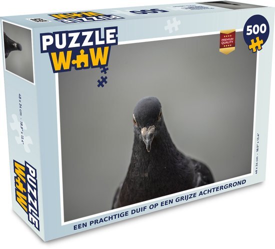 MuchoWow Puzzel Een duif op een grijze achtergrond - Legpuzzel - Puzzel 500 stukjes