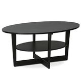 Furinno Ovale salontafel, hout, walnoot, 50,01 x 50,01 x 41,88 cm