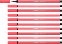 STABILO Pen 68 Premium Viltstift Neon Rood Doos 10 stuks
