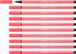 STABILO Pen 68 Premium Viltstift Neon Rood Doos 10 stuks