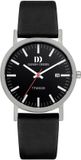 Danish Design Rhine Horloge Heren Zwart Leer Analoog Quartz 39mm