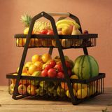Janse® Fruitschaal XL - Fruitmand - Zwart - Metaal