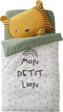 Vertbaudet Dekbed baby Mon petit lion Junior Katoen Ivoor Bedrukt / Groen