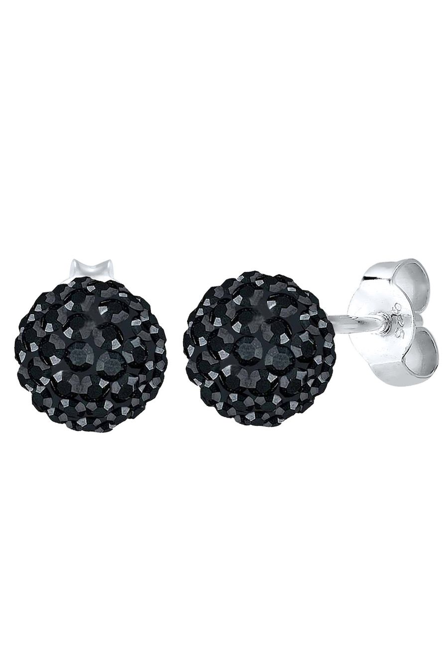 Elli Elli Earrings Women Ball Elegant with Crystals in 925 Sterling Silver