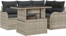 vidaXL Eettafel Set 5-delig Lichtgrijs Polyrattan
