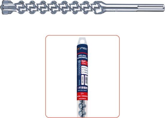 Rotec type 203 hamerboor, SDS-max, QUATTRO-X, 4-snijder, Ø 32 x 1200 / 1320 mm.