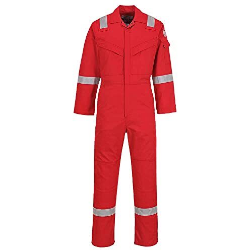 Portwest FR50 Vlamvertragend Antistatische Overall, Rood, Normaal, Grootte XL