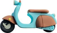 Ulticool Vintage Stijl Scooter USB Stick - 16GB - Retro Ontwerp Geheugenstick – Turquoise / Bruin
