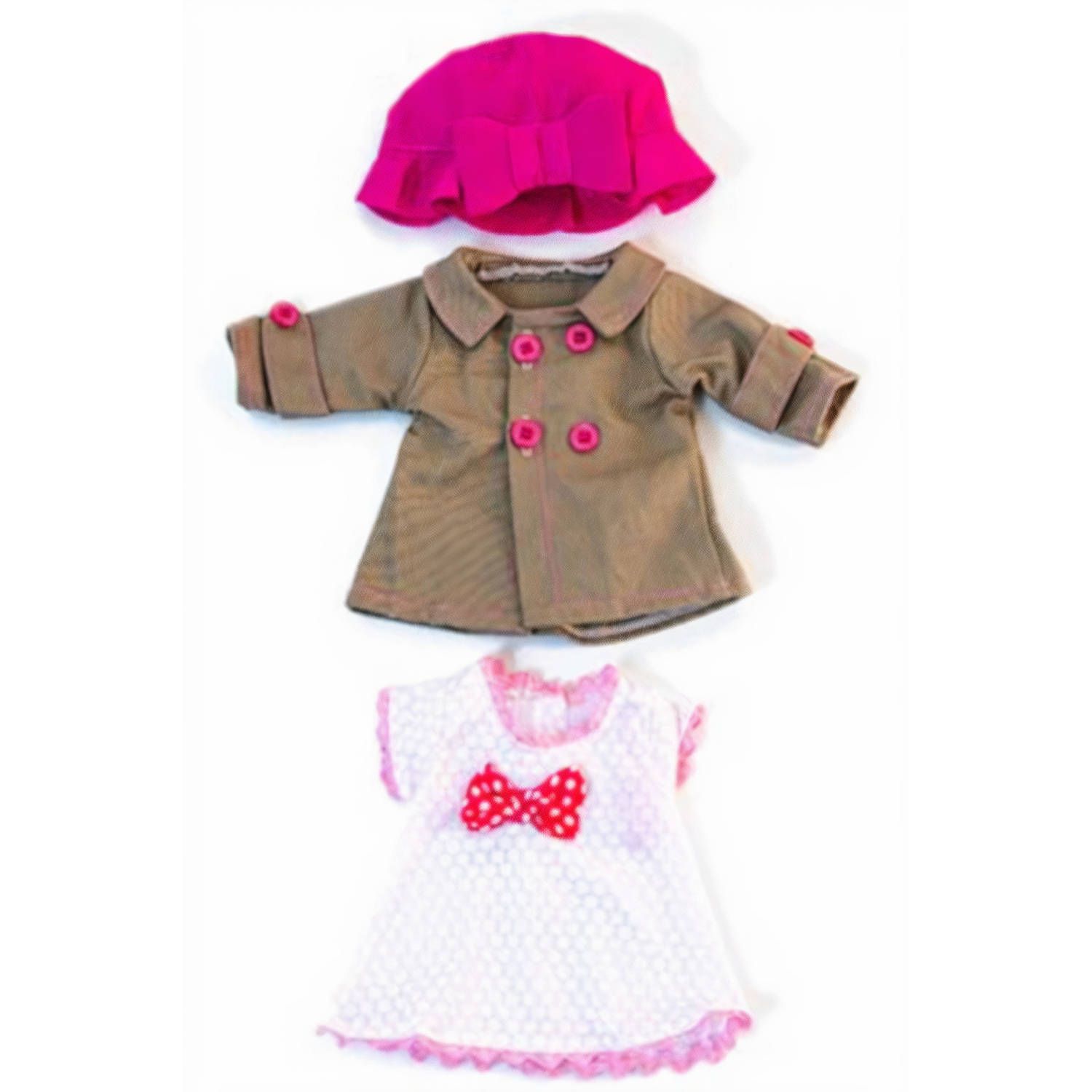 Miniland Poppenkleertjes Girl 32 Cm Roze/wit/bruin 3-delig