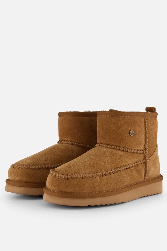 Warmbat Wallaby Suede boot Stitch Dames Laarzen - Cognac