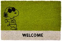 Excelsa Peanuts deurmat Snoopy, kokosvezel, groen, 40 x 60 cm