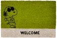 Excelsa Peanuts deurmat Snoopy, kokosvezel, groen, 40 x 60 cm