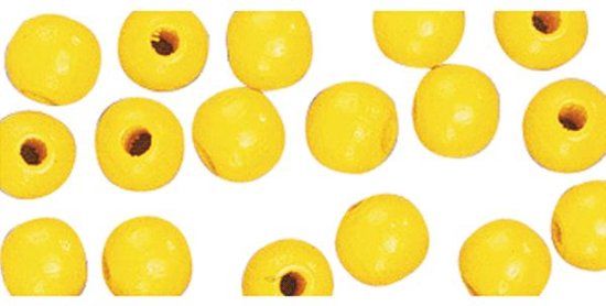 Rayher hobby materialen Houten Kralen - Geel - 10 mm - 208 stuks