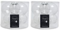 Decoris Kerstballen - 12 stuks - Transparant Parelmoer - D8 cm - Glas