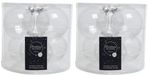 Decoris Kerstballen - 12 stuks - Transparant Parelmoer - D8 cm - Glas