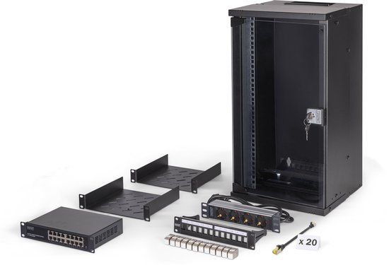 Digitus SOHO PRO Series - Kast - 315 x 300 mm (W x D) - monteerbaar aan muur - RAL 9005, zwart - 12U - 10"