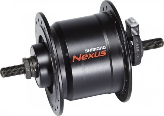 Shimano Nexus DH-C3000-3N naaf 3 Watt voor velgrem/schroefas zwart Uitvoering 36-gaats