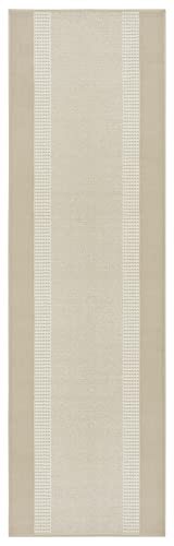 Hanse Home Tapijtloper band 80 x 300 cm - tapijtloper zacht laagpolig tapijt, modern design, loper voor hal, slaapkamer, kinderkamer, badkamer, woonkamer, keuken, decoratiefant, ivoor