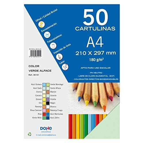 Dohe - Pak van 50 stuks kaarten, A4 Verde Alface
