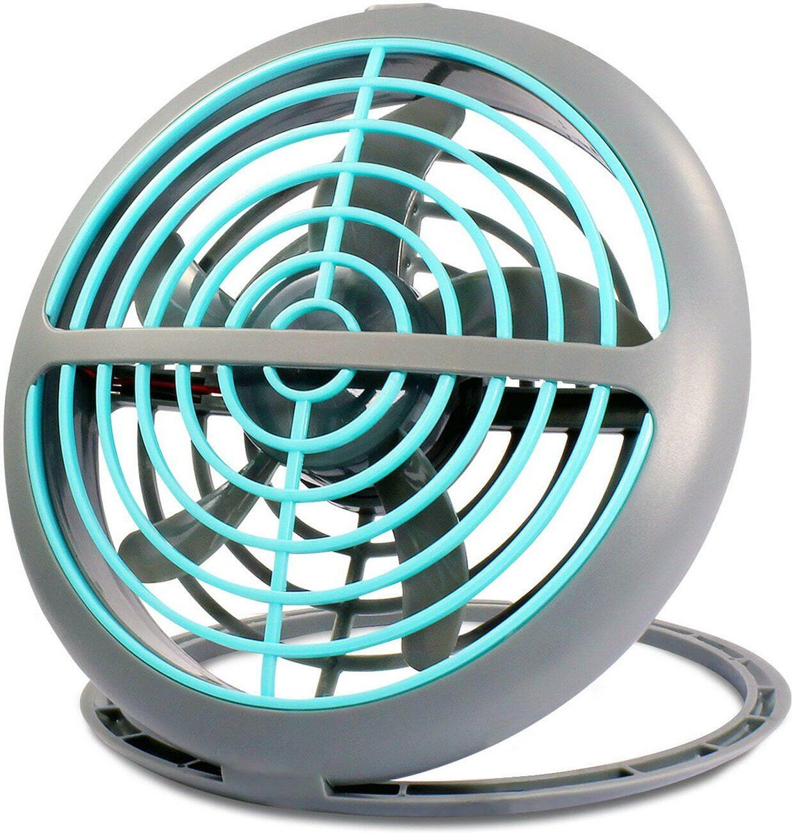Qualu USB Ventilator - Relin Fany - Mini Tafelventilator - Grijs/Blauw