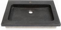 Saniclass Noche Meubelwastafel - 60x46x9cm - 1 kraangat - 1 sifonuitsparing - basalt gepolijst