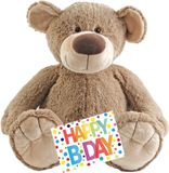 Happy Horse Pluche knuffelbeer - 70 cm - met A5-formaat Happy Birthday wenskaart