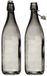 Home Deco Factory Bouteille à levier/bocal de conserve - 2x - verre - anthracite transparent - hermétique - 1,0 litre - bouteille d'eau - limonade - 8 x 32 cm