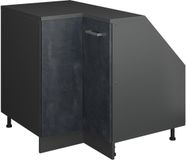Vicco Rion Kast voor schuine wand Hoekkast – 75.6 x 81.6 cm met 1 deur, kastromp 60 cm diepte Zwart beton