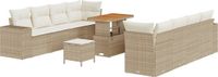 vidaXL Tuinbank Set 11-delig Beige Polyrattan
