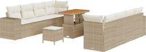 vidaXL Tuinbank Set 11-delig Beige Polyrattan
