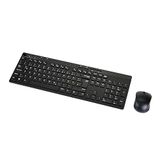 Amazon Basics Toetsenbord en muis, set, volledig, draadloos, USB-ontvanger met 2,4 GHz, DE-indeling, zwart
