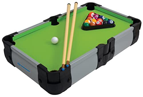 Schildkröt Mini Billiard 970311 Kleine biljarttafel met 2 keus, 16 biljartballen, triangel voor opstelling, perfect speelplezier voor elke gelegenheid, voor kinderen vanaf 5 jaar