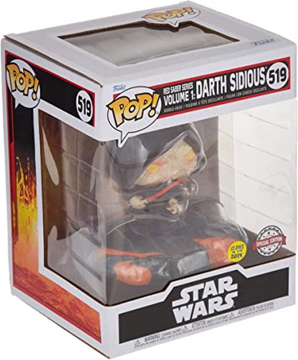 Funko Pop! Star Wars Darth Sidious #519 - Glow in the Dark - Red Saber Series Volume 1 - Exclusive