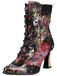 Laura Vita Bottines vert / rose / noir