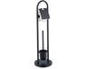 Merkloos Relaxdays wc-rolhouder met klep - toiletborstel met houder - rvs - staand - zwart