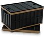 Lot de 2 boîtes pliables de 64 litres, en plastique, empilables, de couleur noire